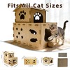 25 Inch Two Level Cardboard Cat Scratcher House, 2-in-1 Multi-Level