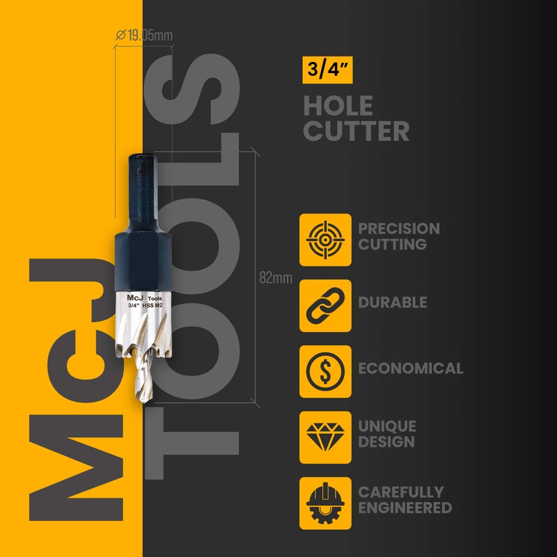 McJ Tools 44mm HSS M2 Drill Bit Hole Saw for
