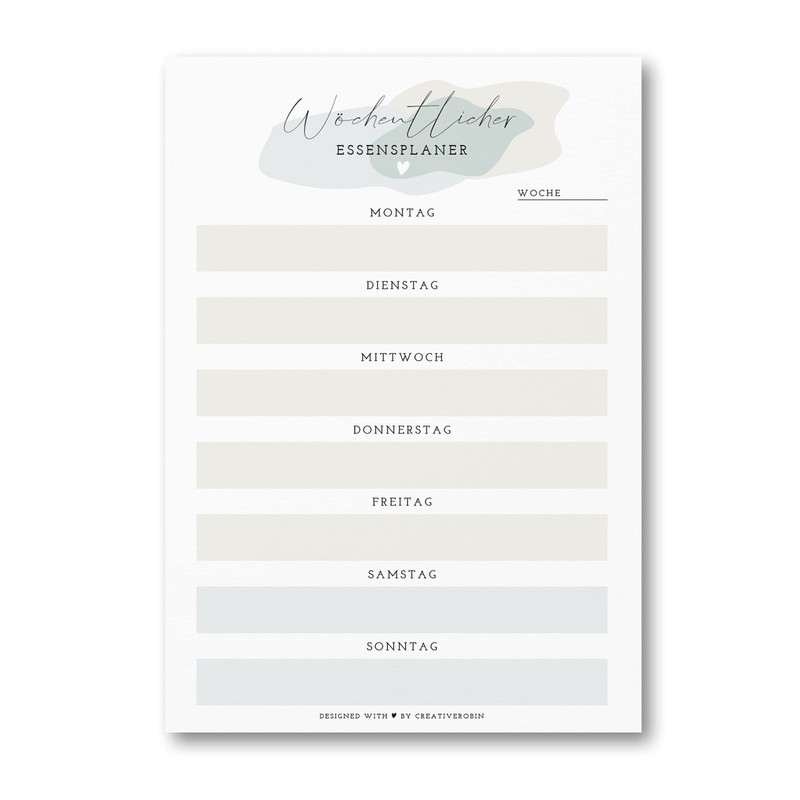 A5 Meal Planner and Shopping List I Menu Planner Notepad
