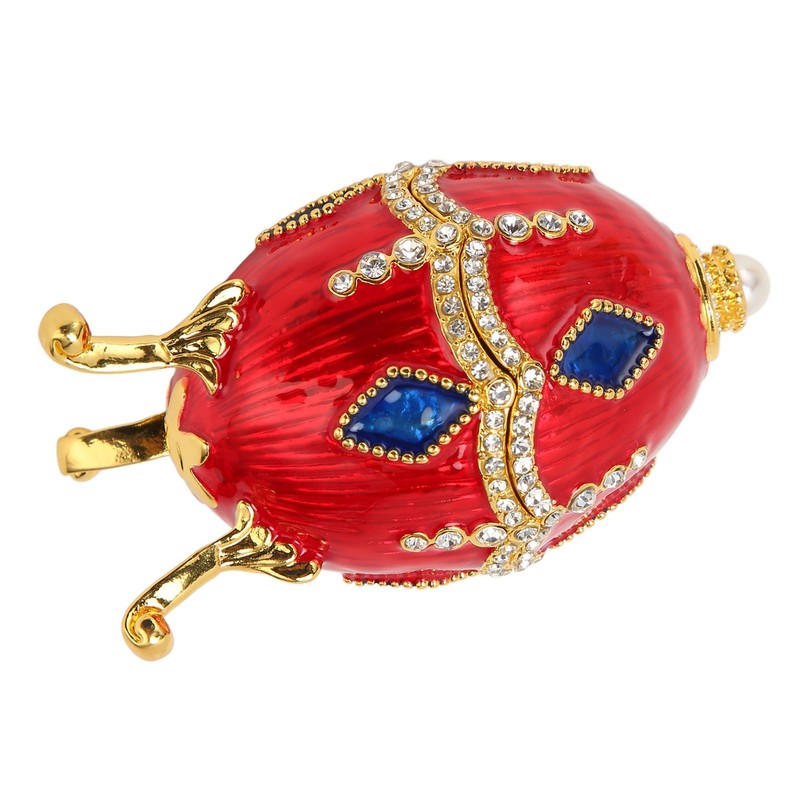 Egg Shaped Trinket Boxes Rhinestones Inlay Exquisite Jewelry Trinket Boxes