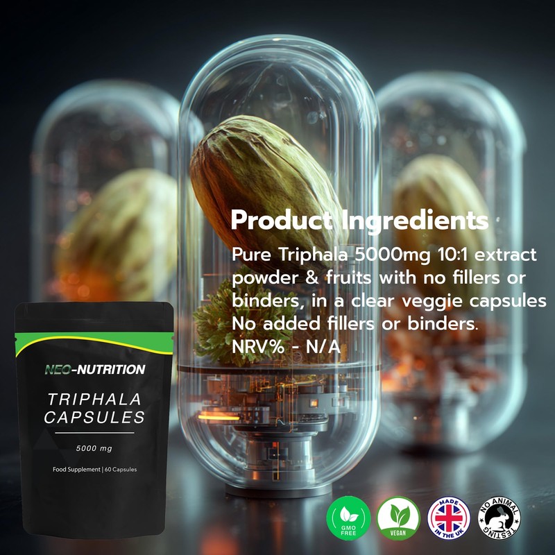Neo Organic Triphala Capsules, 60 Caps | Fresh-Ground Whole Food