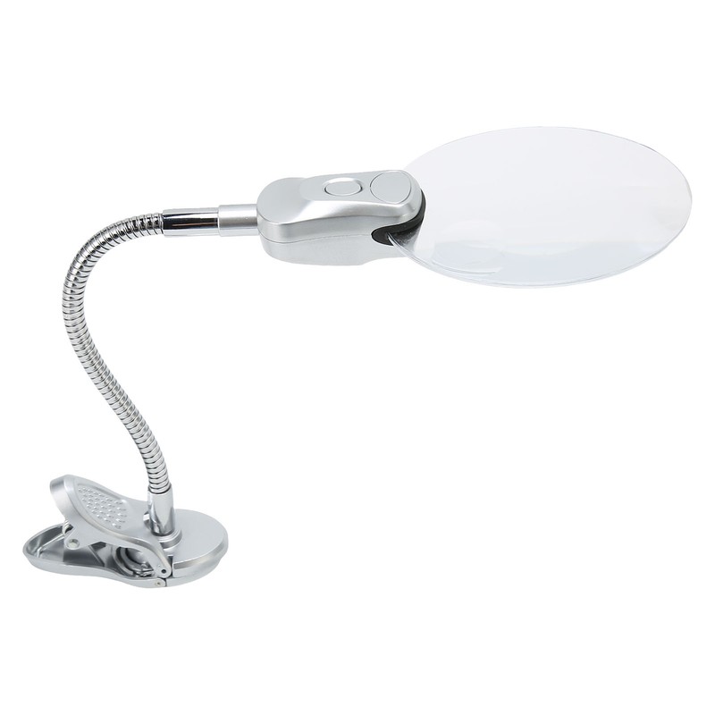 Magnifying Glass Clamp LED Light Gooseneck Desk Lamp Clamp for