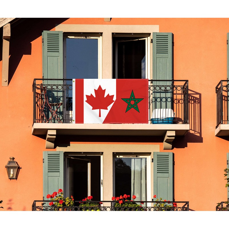 3×5 FT Canada Morocco Flag, Large 100D Canadian Moroccan Friendship