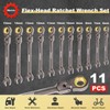 Egofine 11 Piece Flex Head Ratcheting Wrench Set, Metric Wrench