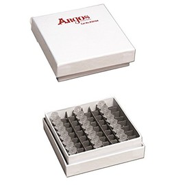 Argos Technologies R3010A Cardboard Freezer Box with 64 Place PCR Divider, 3" x 3" x 1"
