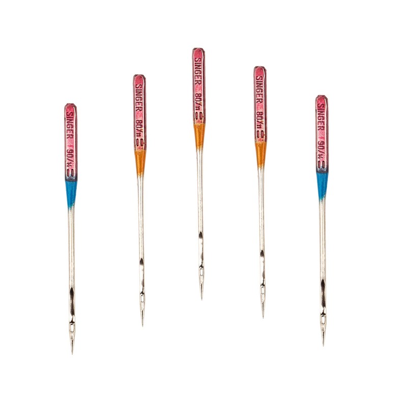 SINGER 44729 Quilting Machine Needles, Sizes 80/11 & 90/14, Multicolor