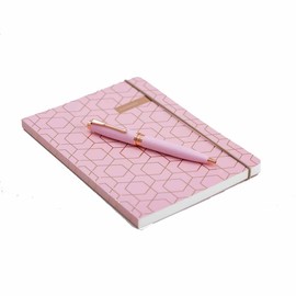 Matilda Myres Notebook & Pen - Rose Gold Foil - Gift Pack - Pink