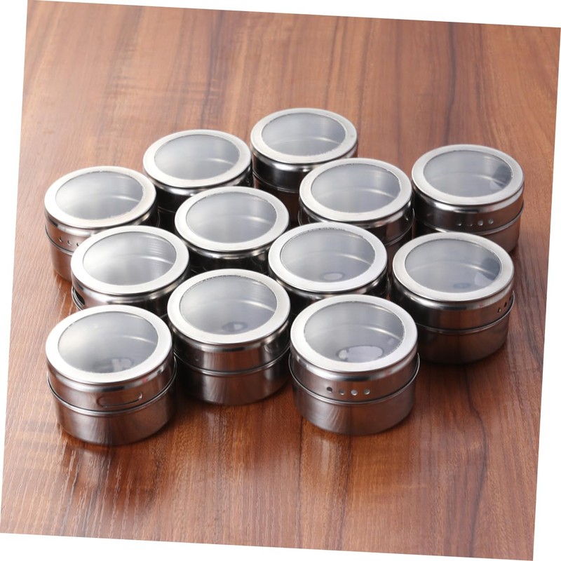 Alipis Magnetic Spice Tins Lid Seasoning Storage Holders for Fridge