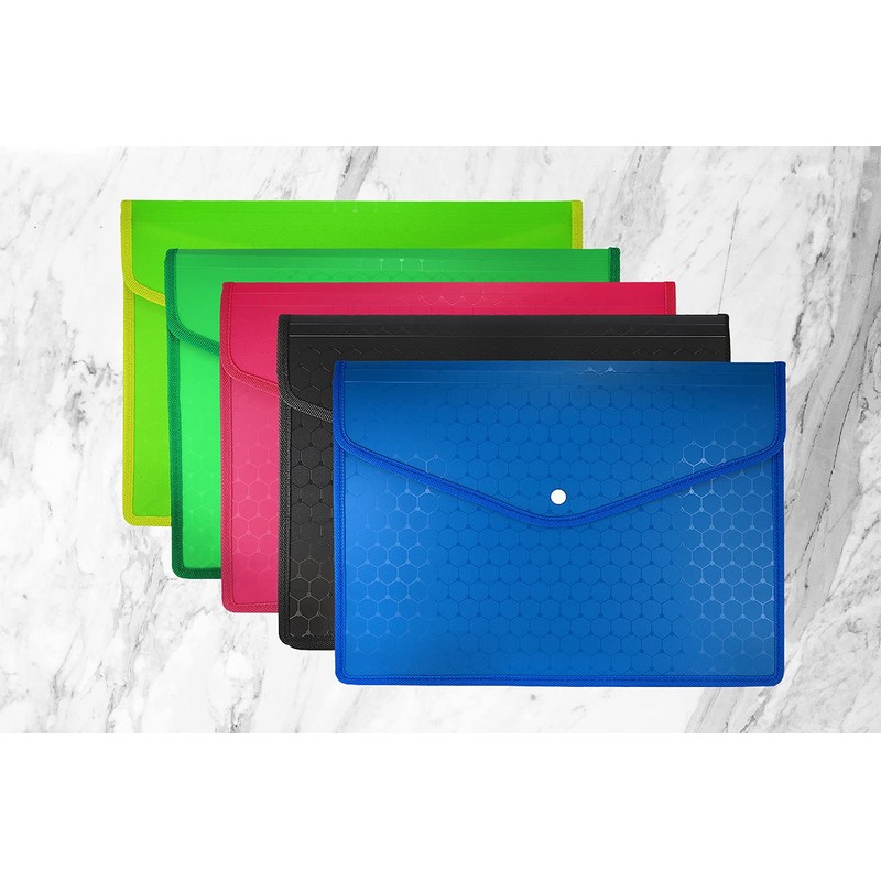 MPM Quality Plastic Folder for Documents - Document Bag with