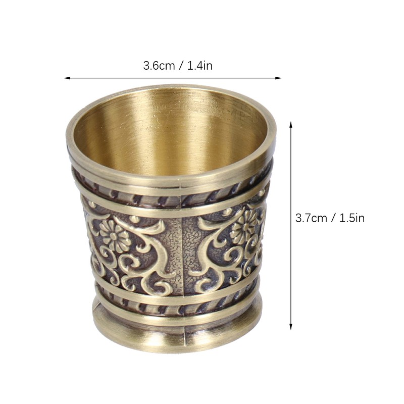 2pcs Embossed Pattern Retro Wine Cup Household Drinking Wine Glass