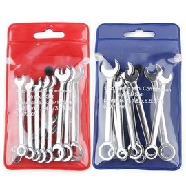 20 Pcs Open End Wrench Set, Mini Metric SAE Combination Wrench Set Thin, Ratchet Wrenches Multifunctional for Tight Spaces and Mechanical Repairs, 4mm-11mm & 5/32"-7/16"