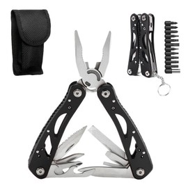 12-in-1 Multi Tool Pliers UK Legal, Foldable Pliers, Camping Pocket Multitools for Men, Multi-Purpose Tool with Screwdriver Set, Stainless Steel Multi-tools with Nylon Pouch for Outdoor Activities