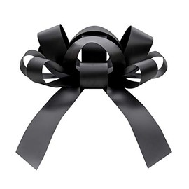 Large 30-Inch 3D Decorative Bow for Cars, Gifts, and Events - Magnetic Base with Car-Safe Sticker - 11 Colors with Custom Messages - No Assembly Required (Black)
