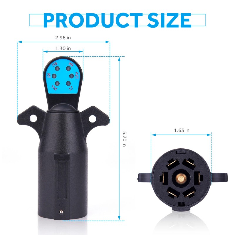 MICTUNING 7-Way Blade Trailer Wiring Tester LED 7-Pin Trailer Light