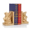BOIHEGU Lion Statue Bookends, 7 inch Resin Exquisite Lion Statue(Set