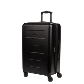SwissGear 8020 Eclipse Hardside Expandable Luggage with Spinner Wheels, Black, Checked-Medium 24-Inch