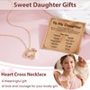 Esrial Granddaughter Daughter Gifts Heart Cross Necklace Gifts