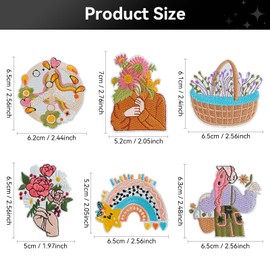 LEMIBK Trend Girl Iron on Patches Pack, Embroidered Iron on/Sew on Girl and Flower Patches Applique for Clothing, Hat, Backpack, Jeans, Jacket, Bag, Sock and More, Pack of 19