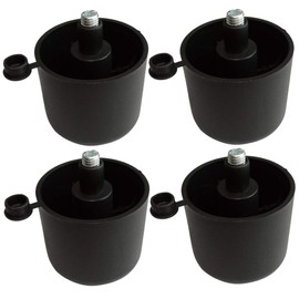 Aerzetix: C42482 Set of 4 Adjustable Furniture Feet Black for Inserting Diameter 50 mm Height 44 mm