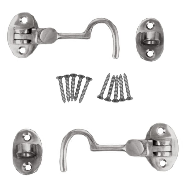 Chrome Cabin Hook 2 Inch Cabin Hook & Eye Silent