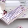 TIMSEKER 130 Keys Purple Side Print Shine Through Keycap Set,