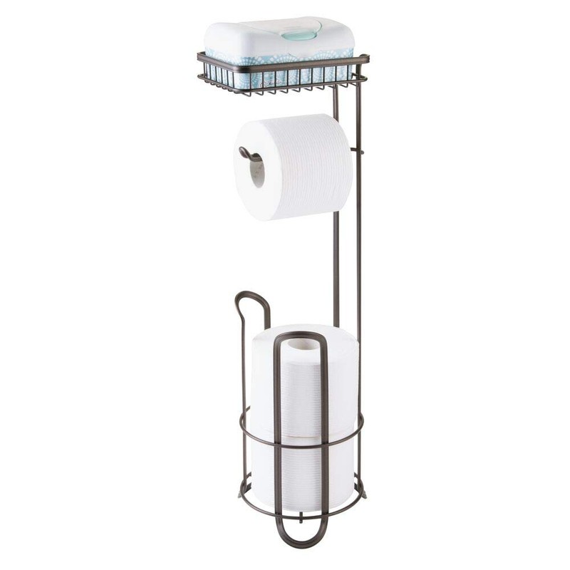 mDesign Toilet Roll Holder - Free Standing - No Drilling