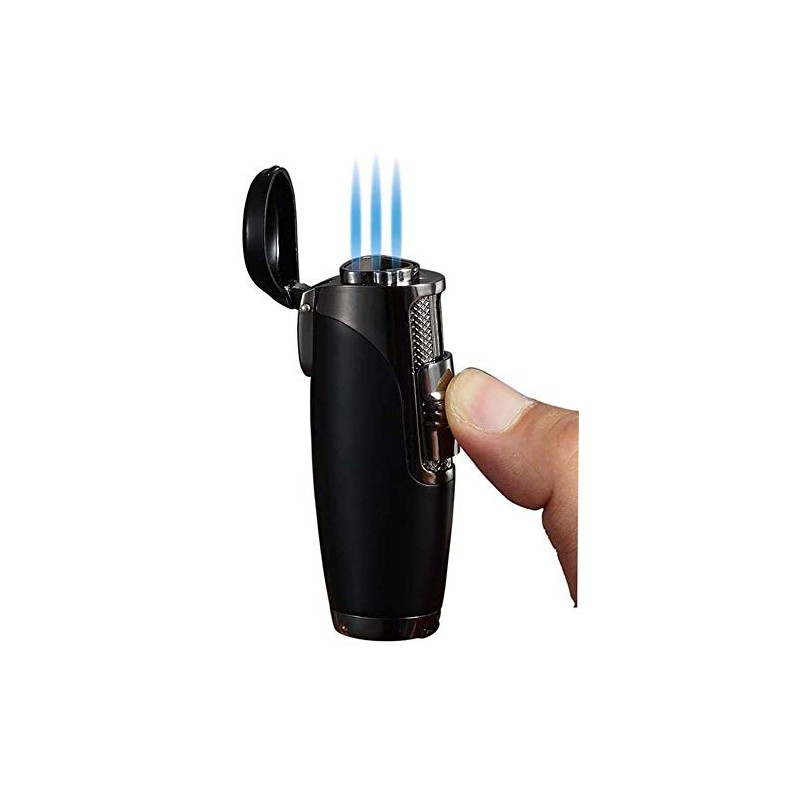 Visol Triad Black Matte Triple Torch Flame Cigar Lighter