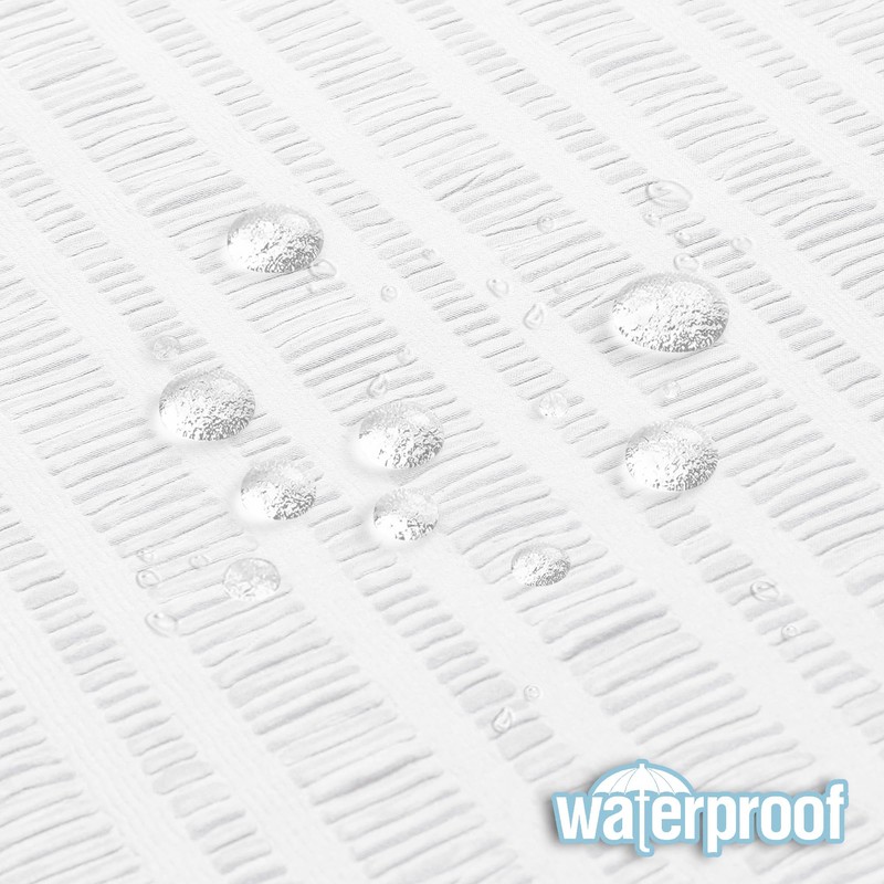 Aiyufeng Aiyufeng Moga White Extra Long Shower Curtain 72 x