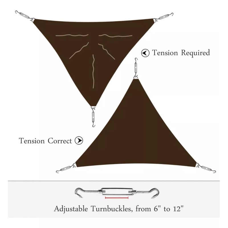 Amgo Malla Lona Sombra Toldo Vela Triangular 2.4m X 2.4mx