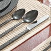 KINGSTONE 30 Pcs Black Hammered Silverware Set for 6, 18/10