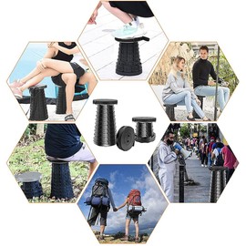 POKHDYE Portable Telescopic Stool, Retractable Folding Stool, Folding Stool Camping Lightweight Stool，for Outdoor Camping BBQ Fishing Hiking Maximum Load 397 lb