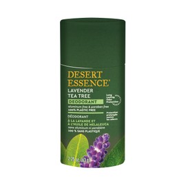 Desert Essence Eco-friendly Tea Tree Deodorant - 100% Plastic Free, Aluminum Free, & Paraben Free for Women & Men, 2.25 oz (Lavender)