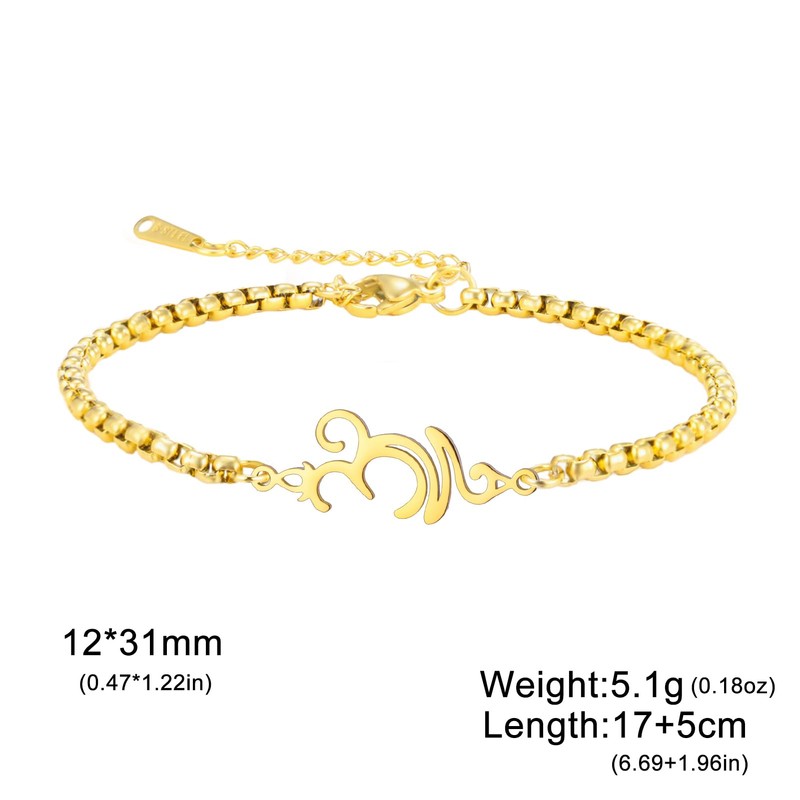 Yoga Breathe Symbol Bracelet for Women Stainless Steel Pendant Adjustable