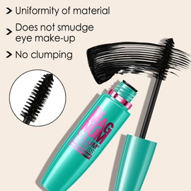 Boobeen 2pcs Waterproof Mascara Green, Volumizing and Lengthening Formula, Quick Dry Smudge Resistant for All Day Wear