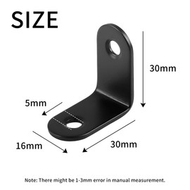 SooGree 20 PCS L Bracket Corner Brace Sets,Black Stainless Steel Corner Bracket with 40 pcs Screw,90 Degree Right Angle Brackets Metal Heavy Duty Brackets Hanger for Wood Chair Table Shelves