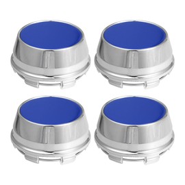 ACROPIX 66mm Outer Diameter 6 Clips Car Wheel Tyre Center Hub Caps Covers for Vehicle Silver Tone Blue - Pack of 4