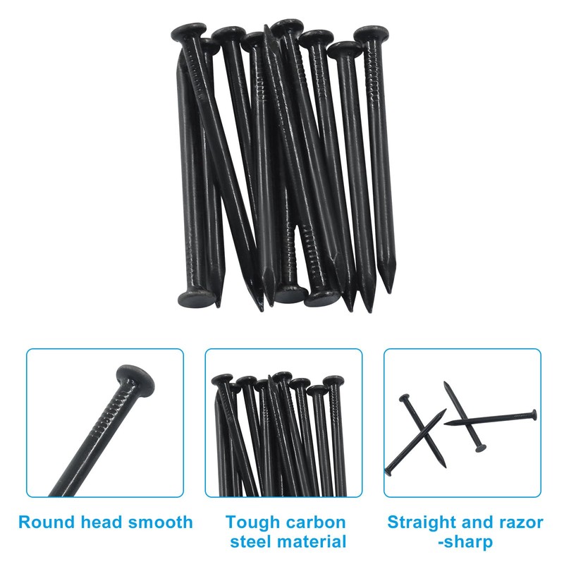 BokWin 60 Pack 2 Inch (50mm) Hardware Nails - Carbon