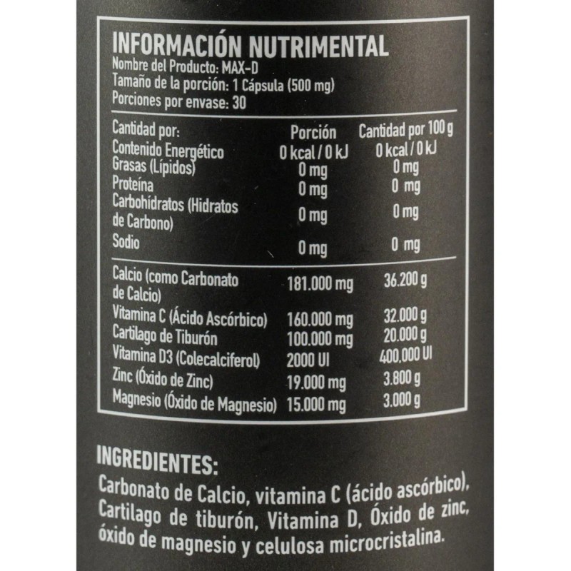 Vitamina D3 Max-d 30 Cápsulas 2000 Ui Protgt