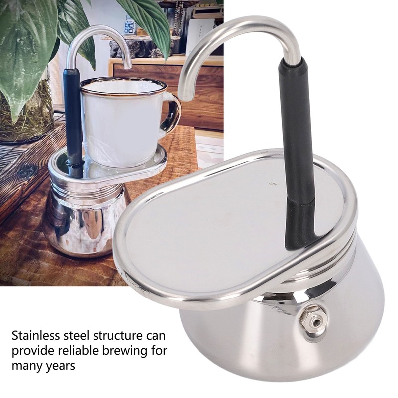 Single Spout Mocha Pot Stainless Steel Lightweight Italian Coffee Maker