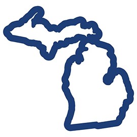 Michigan State Outline Track Map - 5.5" x 5.3" - Vinyl Decal Sticker Bumper Window Car MI