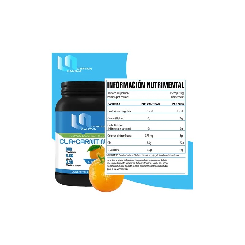 Cla Carnitina Leanova Nutrition 1kg Varios Sabores