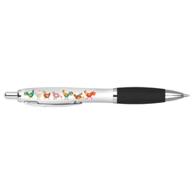 DV DESIGN 1 x Colourful Chickens Black Pen - Birds Animals Stationary School Equipment Teacher Friend Kids Girls Boys #80732