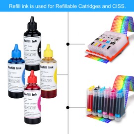 Printer Refill Ink Dye Bottles Kit for PGI-250 CLI-251XL PGI 270XL CLI-271 Cartridges or CISS, for PIXMA MX922, MG5720, TS6020, TS6120, TS5020, MG6820, IX6820, MG5620