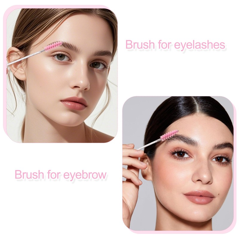 10PCS Sparkling Handle Eyelash Brush in Test Tube Packaging, Lash