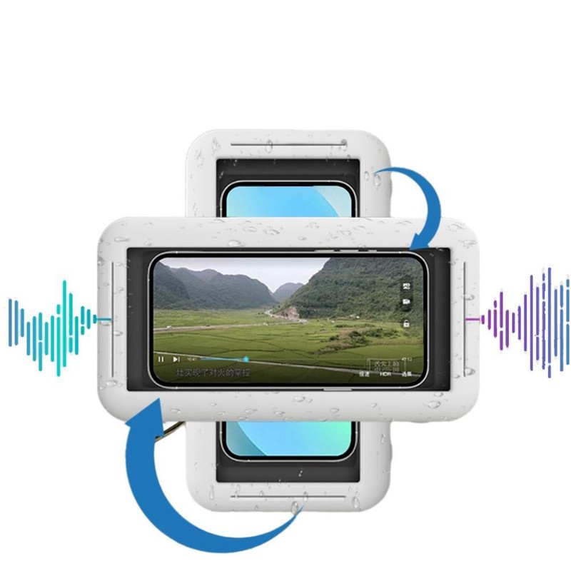 Shower Phone Holder Waterproof Antifog Phone Wall Mount for Bathroom