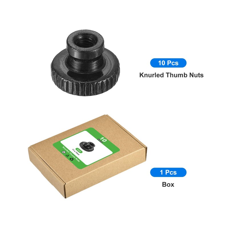 uxcell Knurled Thumb Nuts, 10Pcs M3 x 11 x 6mm