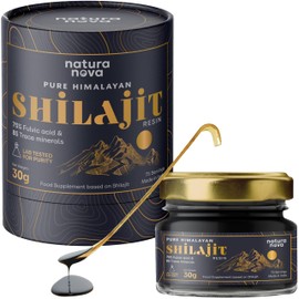 NaturaNova Pure Himalayan Shilajit Resin - 100% Natural | 65-75 Servings for Energy Boost, Immune Support, 75%+ Fulvic Acid | Ayurvedic Supplement with 85+ Trace Minerals Complex