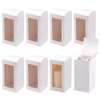 BENECREAT 20 Packs 6x6x12cm Clear Window Gift Boxes, White Bakery