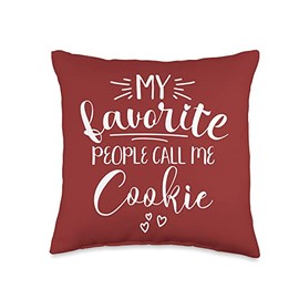 My Favorite People Call Me Cookie Gifts Grandma My Favorite People Call Me Cookie Throw Pillow, 16x16, Multicolor