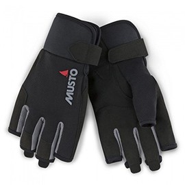 Musto 2018 Essential Sailing Short Finger Gloves in Black - Unisex - Durable and Flexible Gloves for Summer Weather